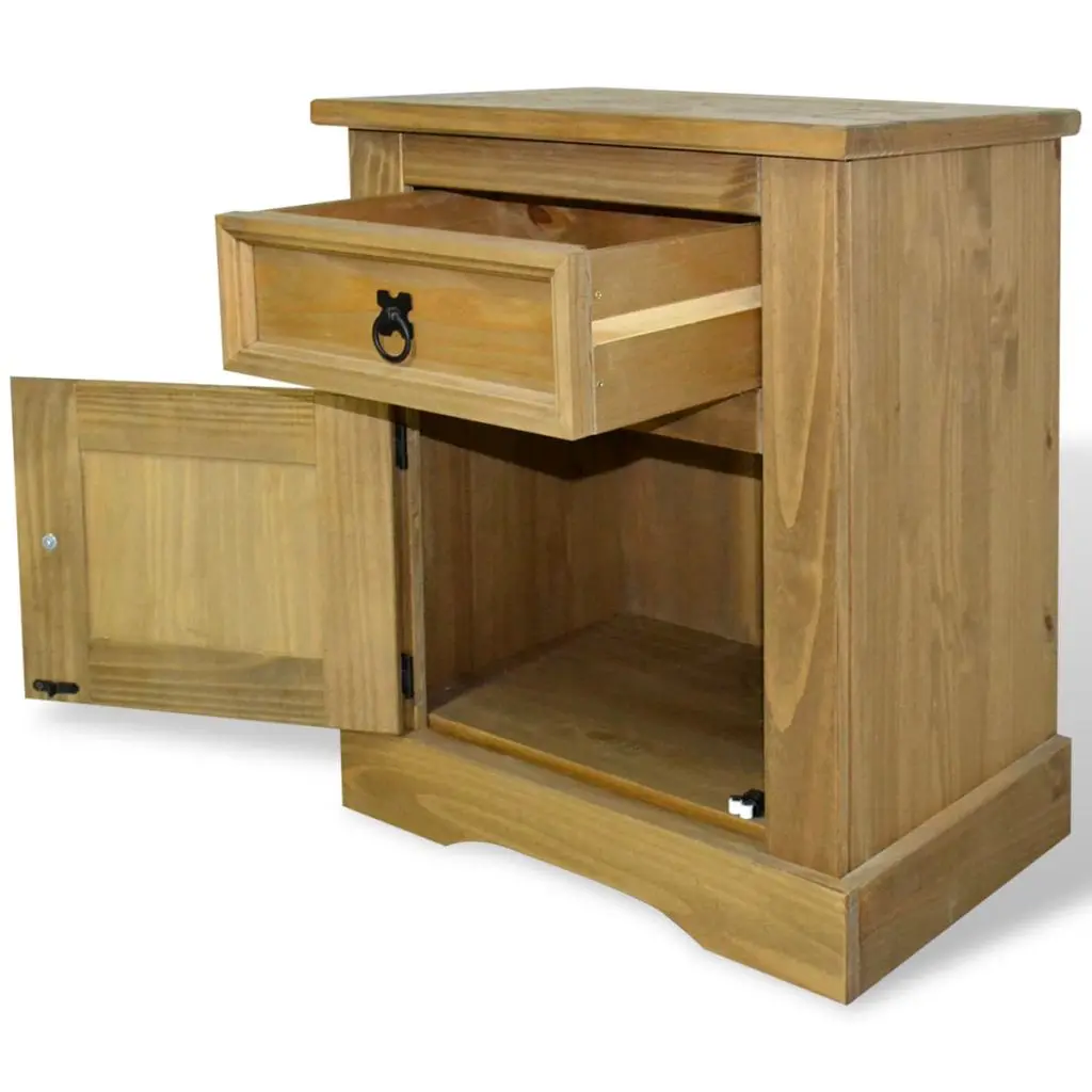 vidaXL Bedside Cabinet Mexican Pine Corona Range 53x39x67 cm