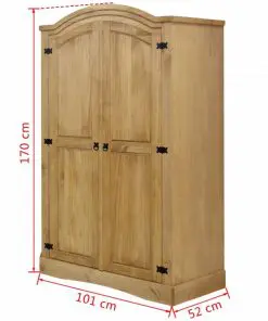 vidaXL Wardrobe Mexican Pine Corona Range 2 Doors