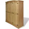 vidaXL Wardrobe Mexican Pine Corona Range 3 Doors vidaXL Wardrobe Mexican Pine Corona Range 3 Doors