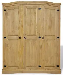 vidaXL Wardrobe Mexican Pine Corona Range 3 Doors