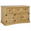 vidaXL Sideboard Solid Mexican Pinewood Corona Range 132x43x78 cm vidaXL Sideboard Solid Mexican Pinewood Corona Range 132x43x78 cm