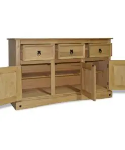 vidaXL Sideboard Solid Mexican Pinewood Corona Range 132x43x78 cm