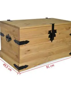 vidaXL Storage Chest Mexican Pine Corona Range 91×49.5×47 cm