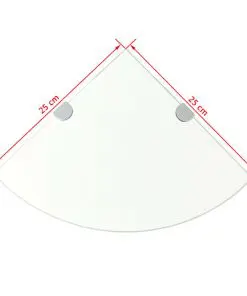 vidaXL Corner Shelf with Chrome Supports Glass Clear 25×25 cm
