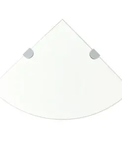 vidaXL Corner Shelf with Chrome Supports Glass Clear 35×35 cm