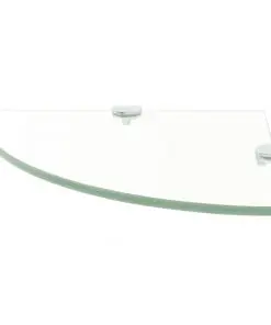 vidaXL Corner Shelf with Chrome Supports Glass Clear 35×35 cm