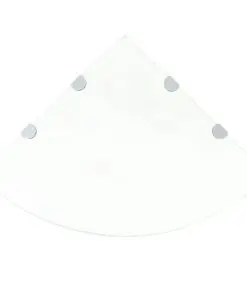 vidaXL Corner Shelf with Chrome Supports Glass Clear 45×45 cm