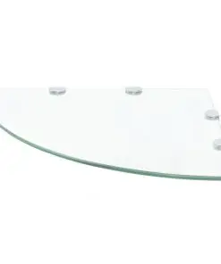 vidaXL Corner Shelf with Chrome Supports Glass Clear 45×45 cm