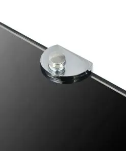 vidaXL Corner Shelf with Chrome Supports Glass Black 25×25 cm