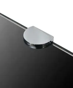 vidaXL Corner Shelf with Chrome Supports Glass Black 35×35 cm