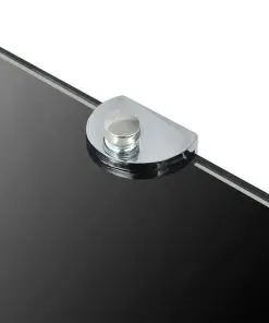 vidaXL Corner Shelf with Chrome Supports Glass Black 35×35 cm