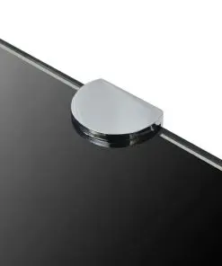 vidaXL Corner Shelf with Chrome Supports Glass Black 45×45 cm
