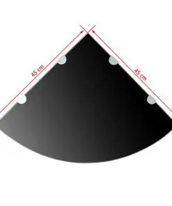 vidaXL Corner Shelf with Chrome Supports Glass Black 45×45 cm