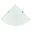 vidaXL Corner Shelf with Chrome Supports Glass White 25×25 cm