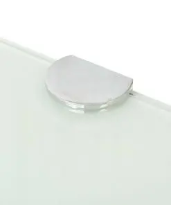 vidaXL Corner Shelf with Chrome Supports Glass White 25×25 cm