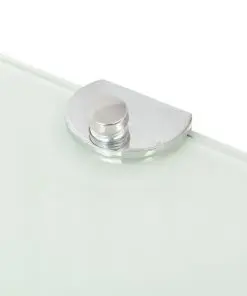 vidaXL Corner Shelf with Chrome Supports Glass White 25×25 cm