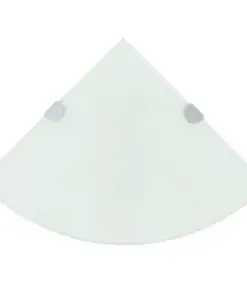 vidaXL Corner Shelf with Chrome Supports Glass White 35×35 cm