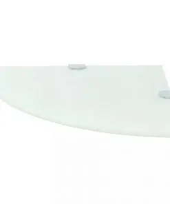 vidaXL Corner Shelf with Chrome Supports Glass White 35×35 cm