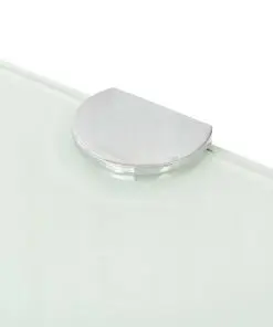vidaXL Corner Shelf with Chrome Supports Glass White 35×35 cm