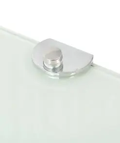 vidaXL Corner Shelf with Chrome Supports Glass White 35×35 cm