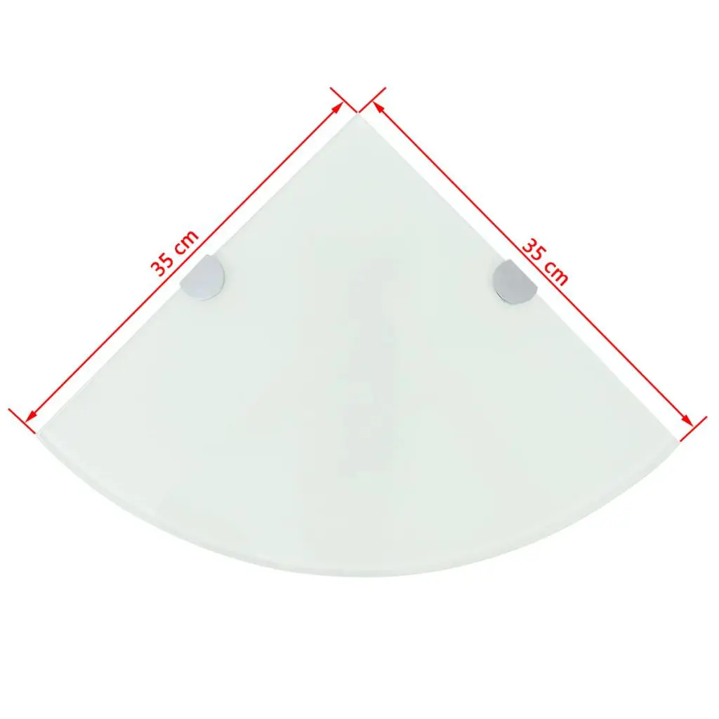 vidaXL Corner Shelf with Chrome Supports Glass White 35×35 cm