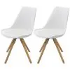 vidaXL Dining Chairs 2 pcs White Faux Leather