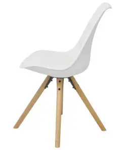 vidaXL Dining Chairs 2 pcs White Faux Leather