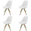 vidaXL Dining Chairs 4 pcs White Faux Leather