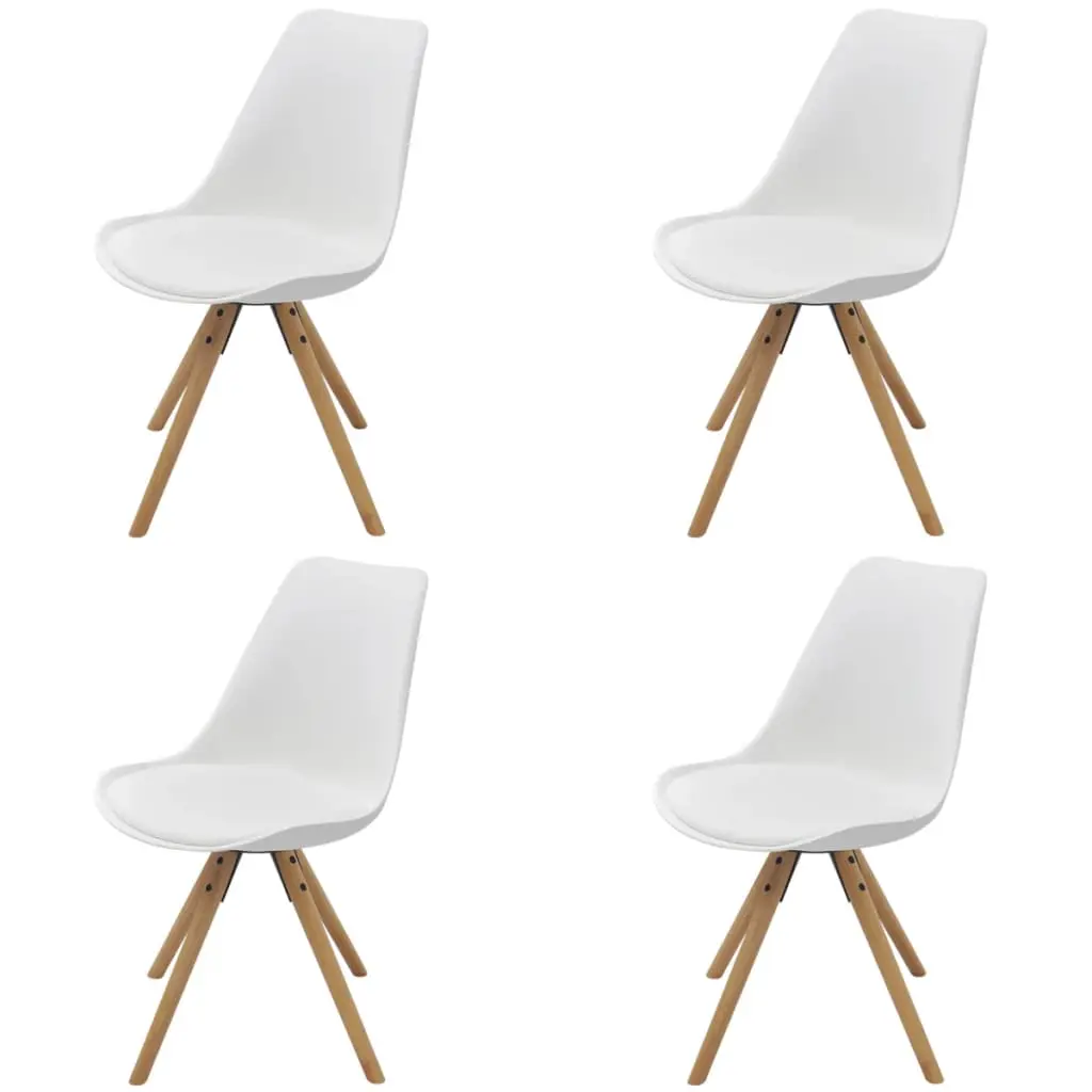 vidaXL Dining Chairs 4 pcs White Faux Leather