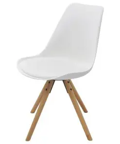 vidaXL Dining Chairs 4 pcs White Faux Leather