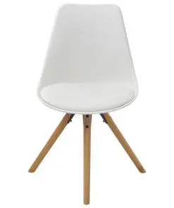 vidaXL Dining Chairs 4 pcs White Faux Leather