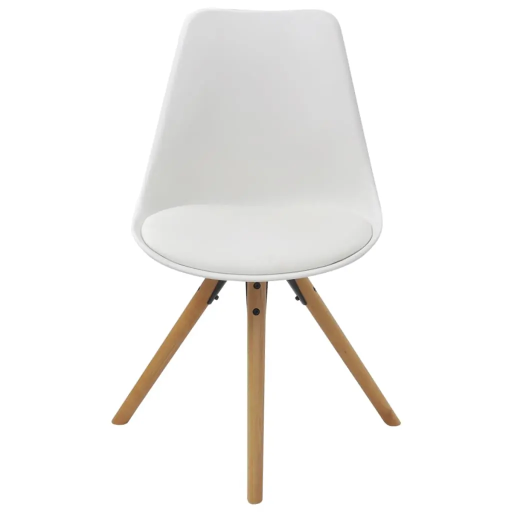 vidaXL Dining Chairs 4 pcs White Faux Leather