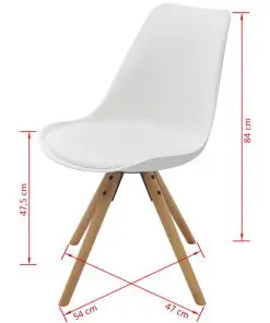 vidaXL Dining Chairs 4 pcs White Faux Leather