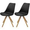 vidaXL Dining Chairs 2 pcs Black Faux Leather vidaXL Dining Chairs 2 pcs Black Faux Leather