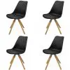 vidaXL Dining Chairs 4 pcs Black Faux Leather vidaXL Dining Chairs 4 pcs Black Faux Leather