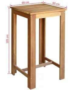 vidaXL Bar Table 60x60x105 cm Solid Acacia Wood