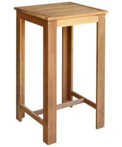 vidaXL Three Piece Bar Table and Stool Set Solid Acacia Wood