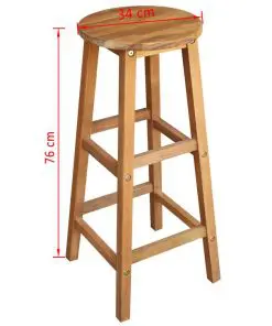 vidaXL Three Piece Bar Table and Stool Set Solid Acacia Wood
