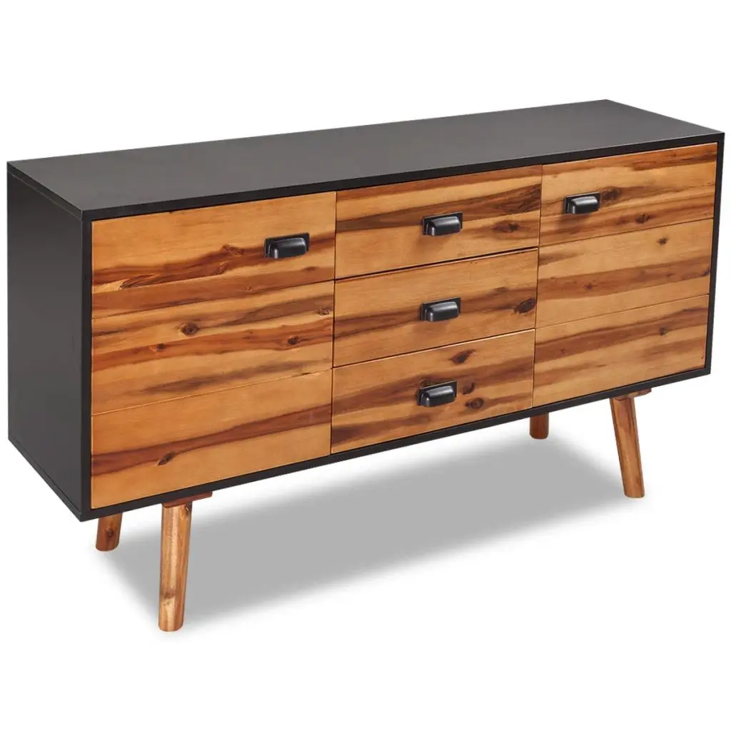 vidaXL Sideboard Solid Acacia Wood 115x35x70 cm