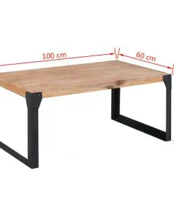 vidaXL Coffee Table Solid Acacia Wood 100x60x45 cm