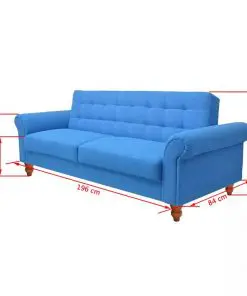 vidaXL Sofa Bed Fabric Blue