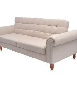 vidaXL Sofa Bed Fabric Cream