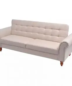 vidaXL Sofa Bed Fabric Cream