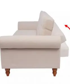 vidaXL Sofa Bed Fabric Cream