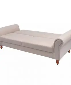 vidaXL Sofa Bed Fabric Cream
