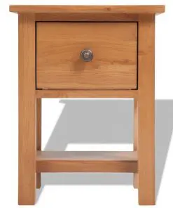 vidaXL Nightstand 36x30x47 cm Solid Oak Wood