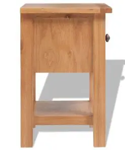 vidaXL Nightstand 36x30x47 cm Solid Oak Wood