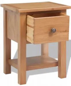 vidaXL Nightstand 36x30x47 cm Solid Oak Wood