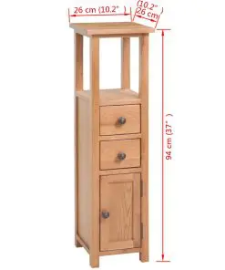vidaXL Corner Cabinet 26x26x94 cm Solid Oak Wood
