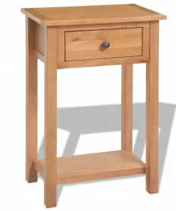 vidaXL Console Table 50x32x75 cm Solid Oak Wood